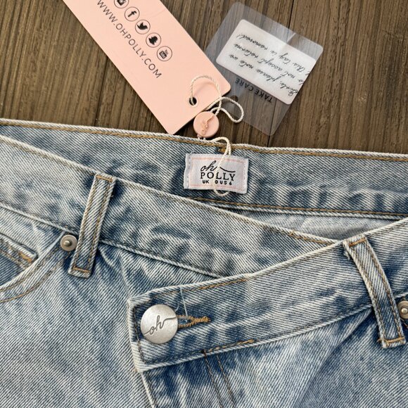 OH POLLY CROSS OVER DENIM LIGHT WASH BLUE JEANS - US 6 (PETITE) - Picture 5 of 6
